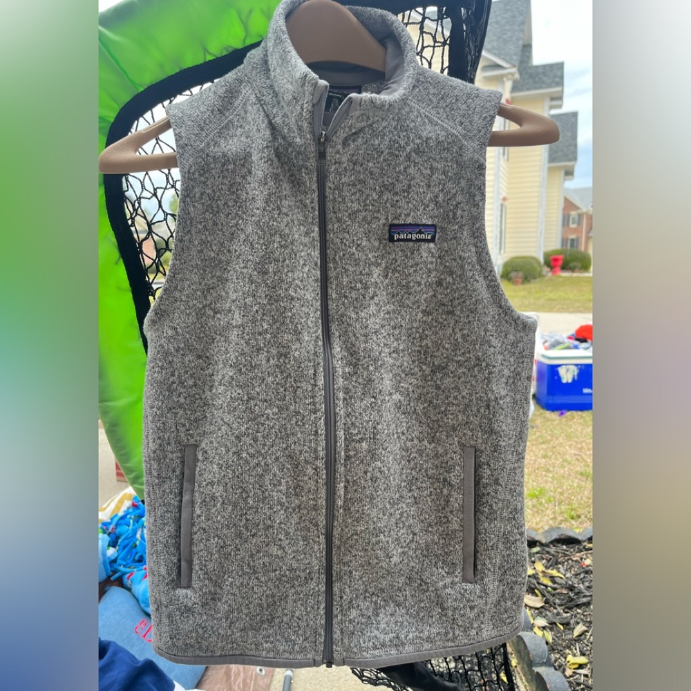Patagonia fleece full zip vest adult small gray